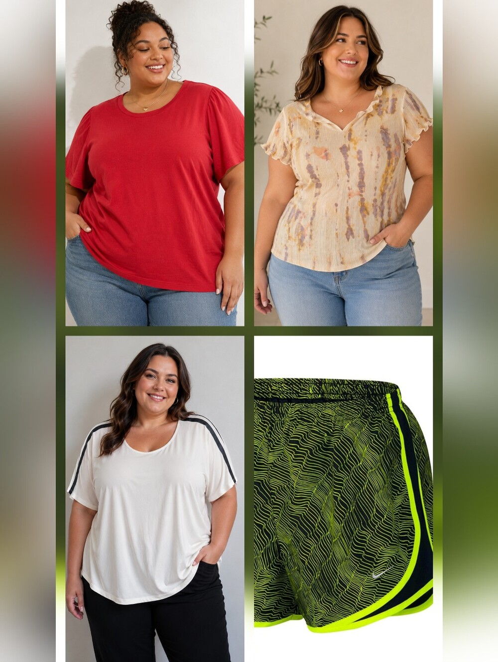 Plus Size 3X Clothing Bundle, Nike Shorts & 3 T-Shirts